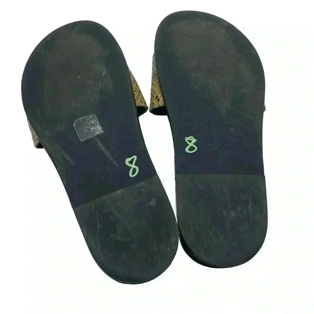 Frame Le Osborne Leather Slides Sandals Size 8, P… - image 5